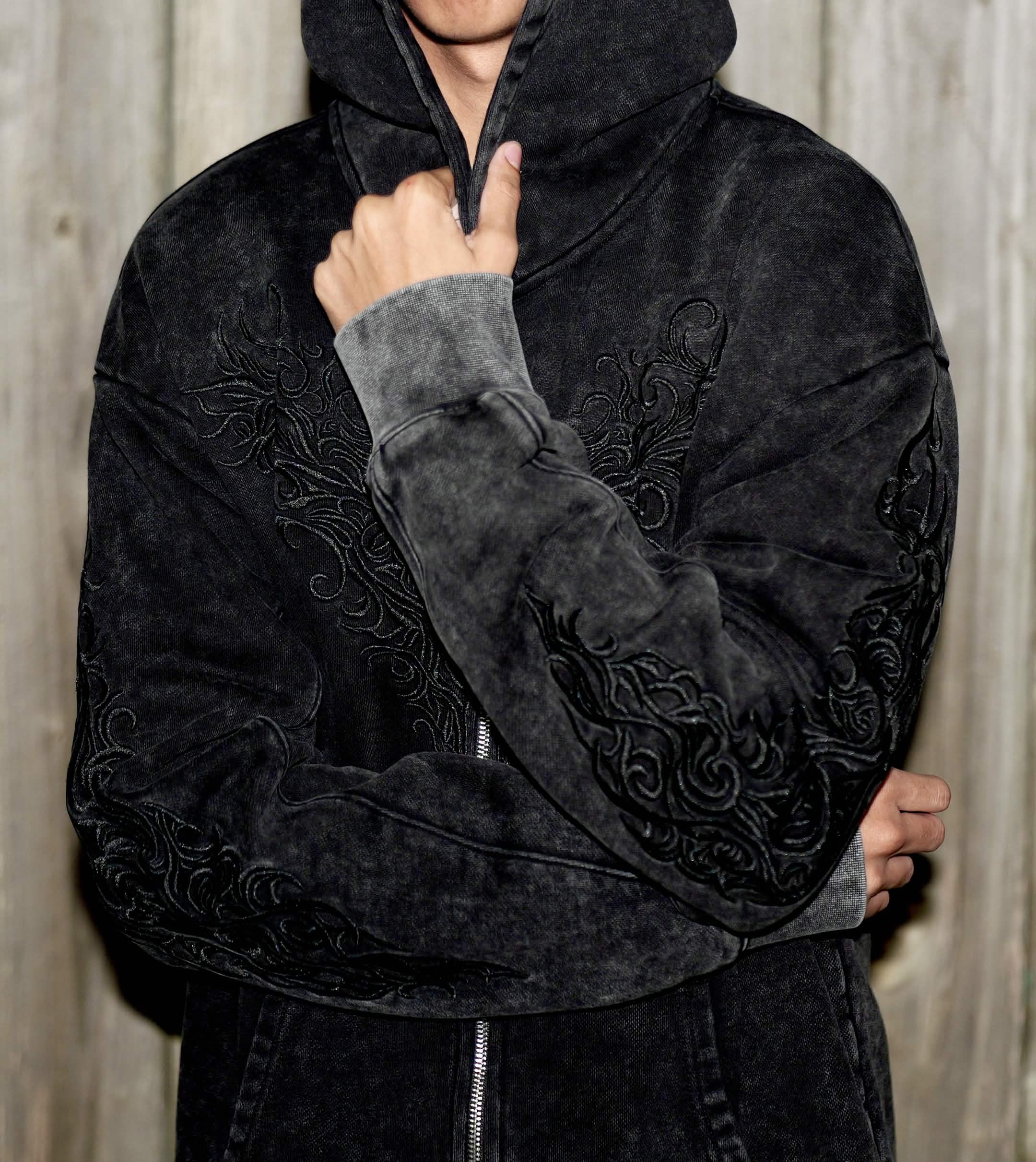 Vanterra Embroidered Zip Hoodie